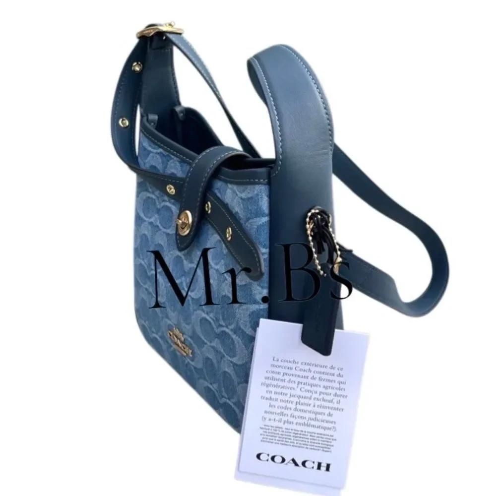 Authentic Coach Hadley Mini Denim Crossbody Bag Purse